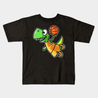 Tyrannosaurus Rex Basketball Team Sports B-ball Dinosaur design Kids T-Shirt